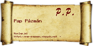 Pap Pázmán névjegykártya